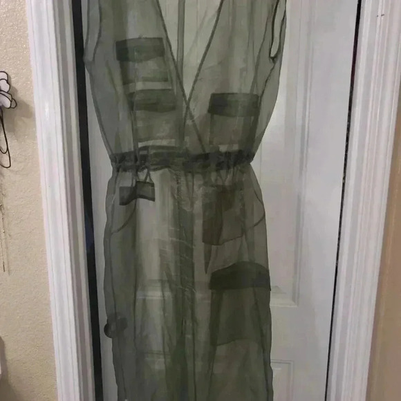 Zara Green Organza Dress XXL - Picture 6 of 8
